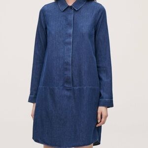 Cos Denim Blue Long Sleeve Dress